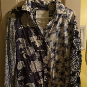 NWOT Cino 100% cotton color block button down shirt, M